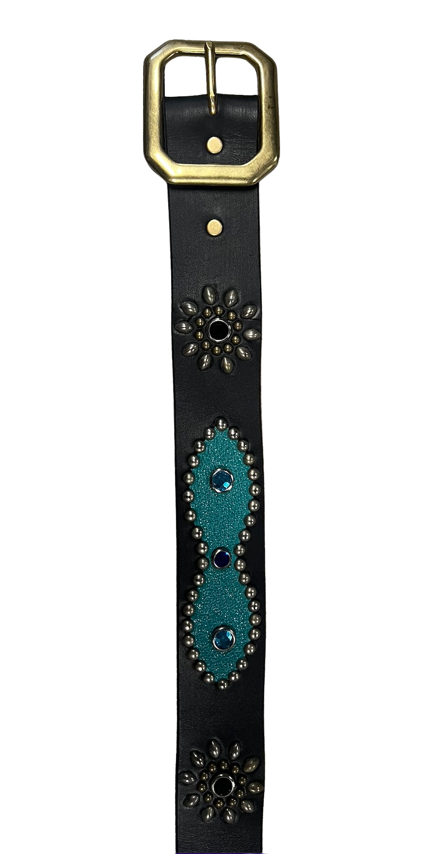 Studded Turquoise 'Black' Belt