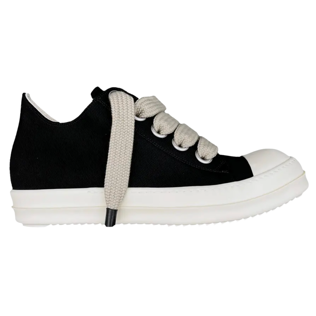 Rick Owens DRKSHDW 'Black' Canvas Jumbo Lace Low Sneakers