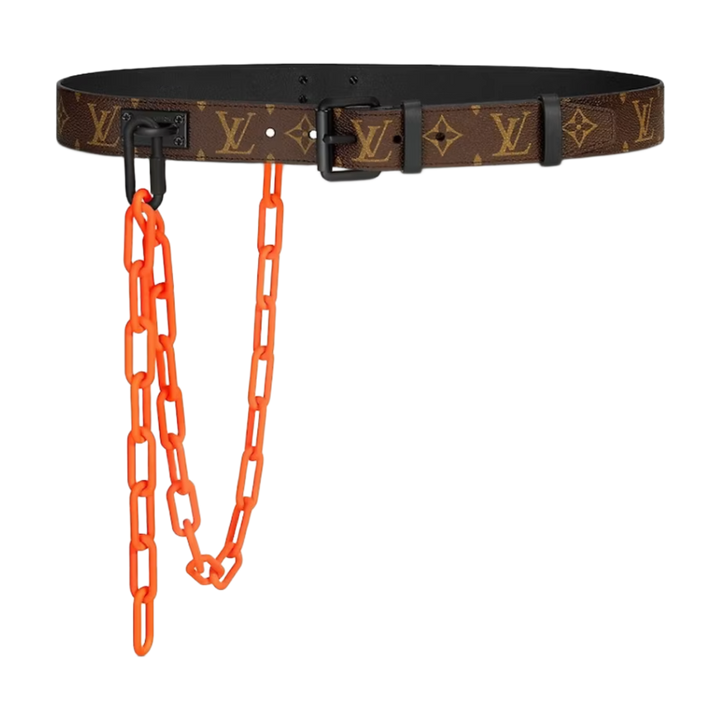 Louis Vuitton 'Brown/Orange Chain' Signature Monogram 35mm Belt