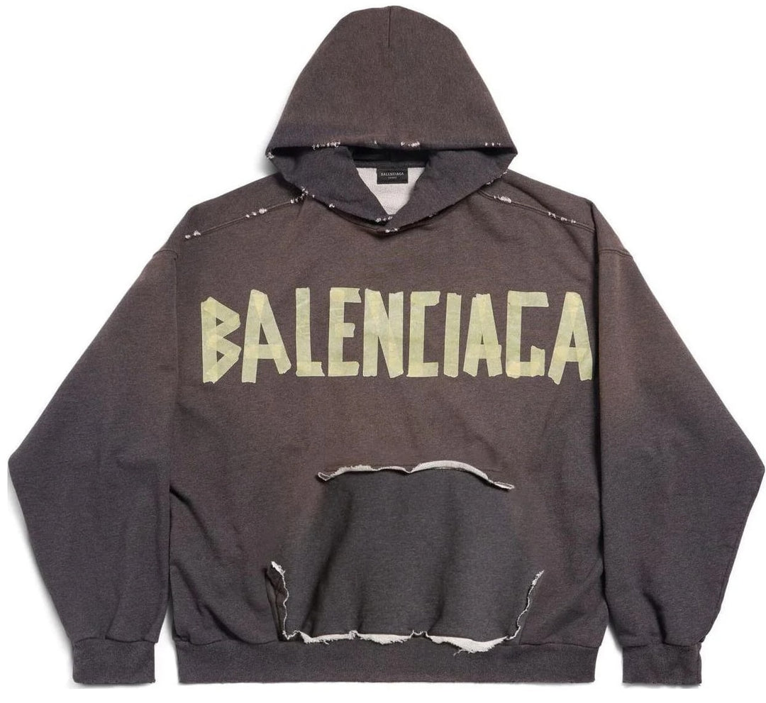 Balenciaga 'Reconstructed' Tape Logo Hoodie