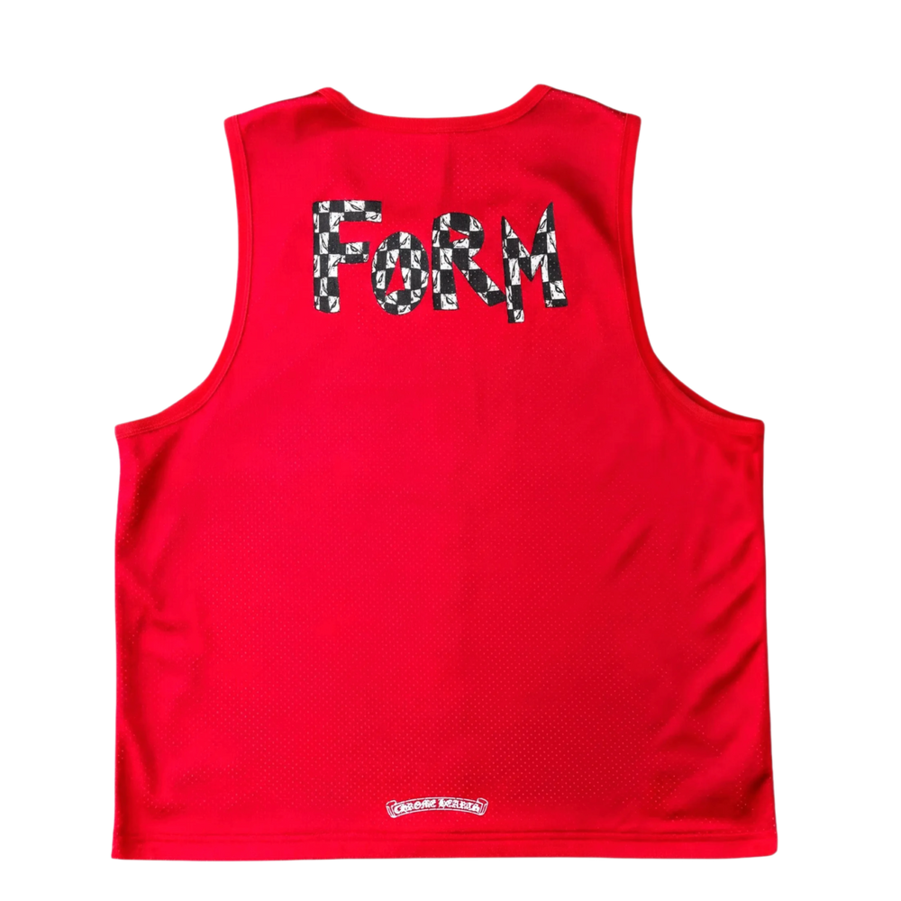 Chrome Hearts Matty Boy '99 Form' Red Mesh Reversible Basketball Jersey