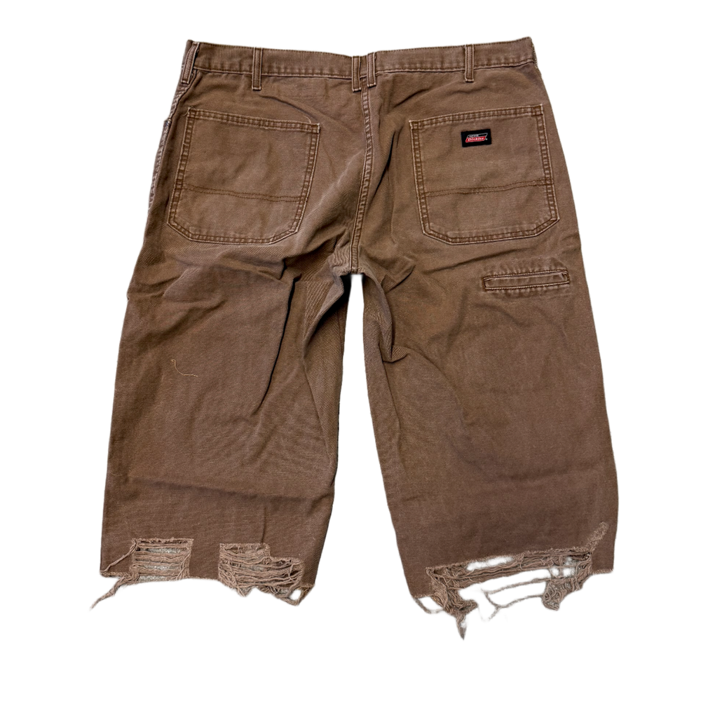 SeCND SLF 'Brown' Patchwork Denim Shorts