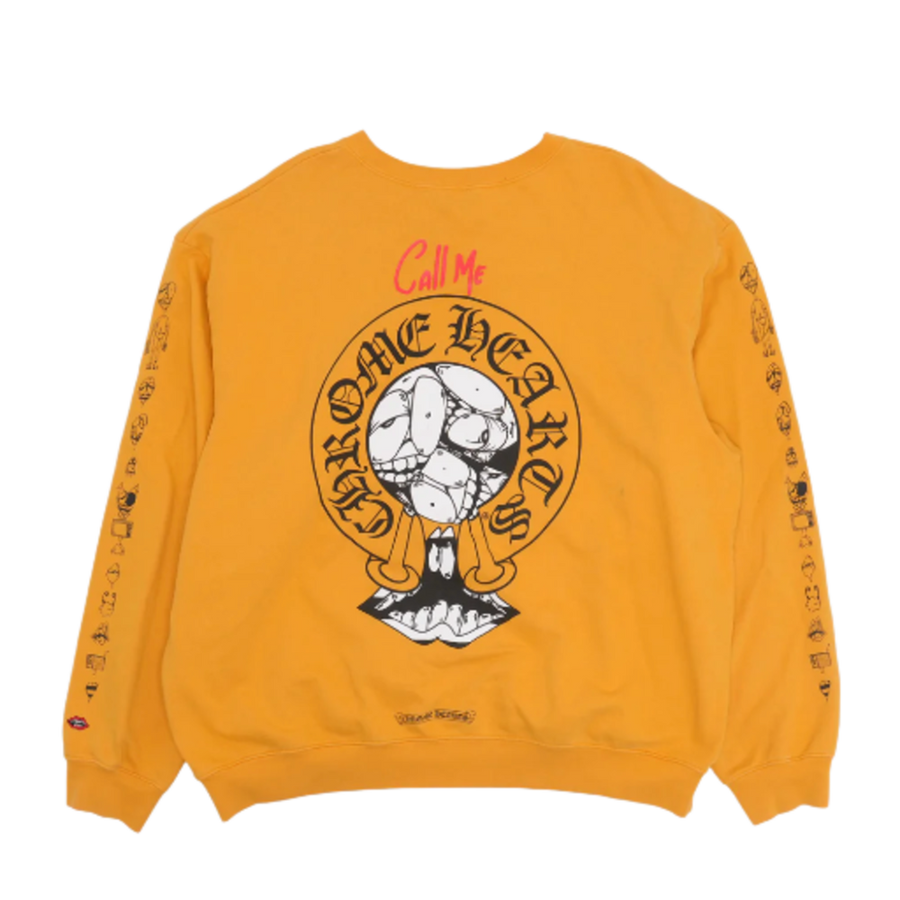 Chrome Hearts Matty Boy 'Call Me' Yellow Crewneck