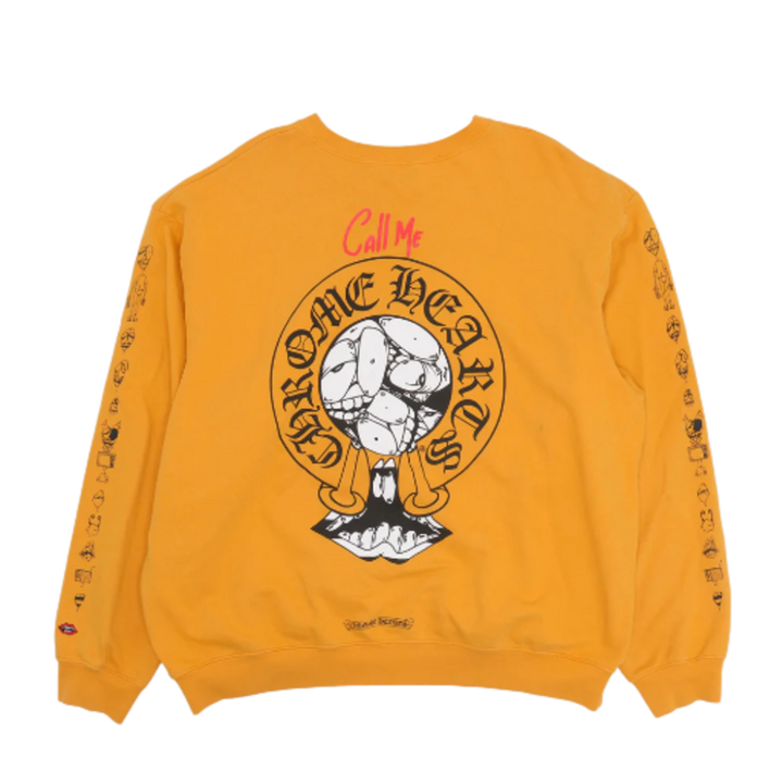 Chrome Hearts Matty Boy 'Call Me' Yellow Crewneck