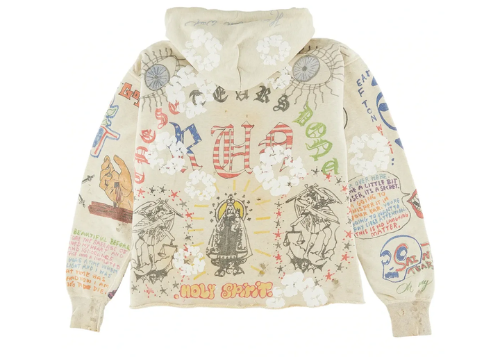 Saint Michael x Denim Tears Graffiti Hoodie Grey