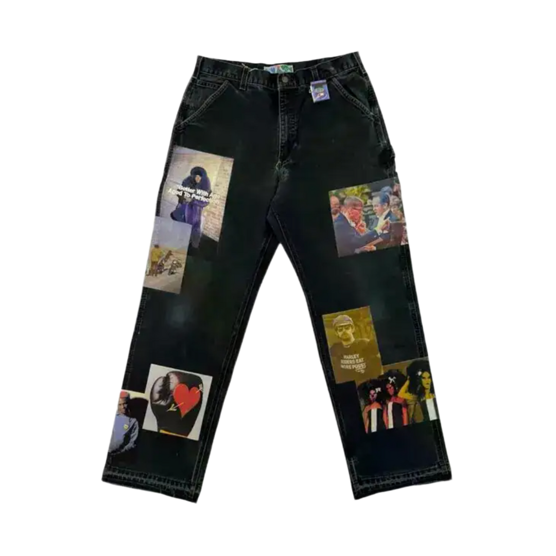 Better With Age 'Black' Tabloid Carpenter Pants
