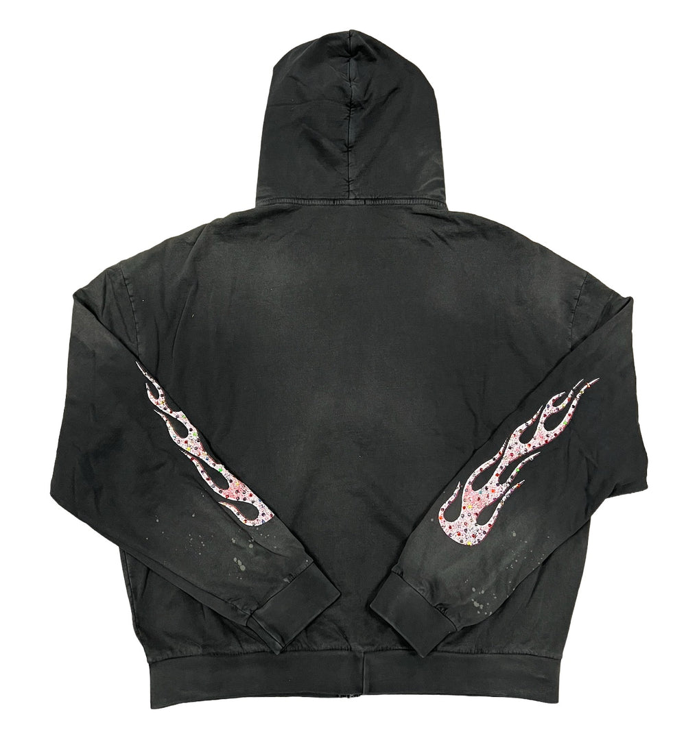 Bossi 'White and Red Splat' Grey Zip-Up