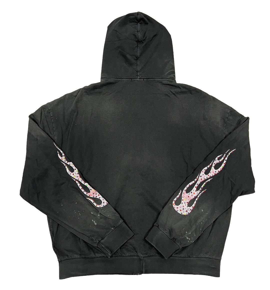 Bossi 'White and Red Splat' Grey Zip-Up