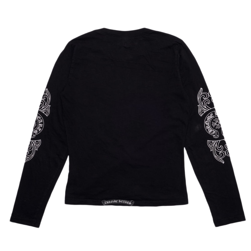 Chrome Hearts Vintage Women's 'Floral Horseshoe' Black Longsleeve