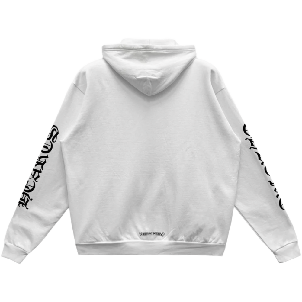 Chrome Hearts 'Vertical Logo' White Zip-Up Hoodie