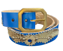 Studded 'Tan Gradient Snakeskin Sun Spider Gem Blue Blet