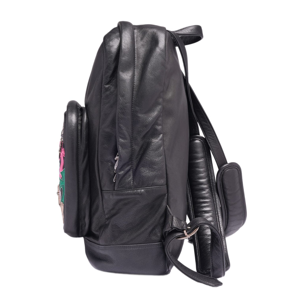 Chrome Hearts 'Multicolor Cross' Black Leather Backpack