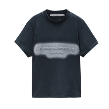 Alexander Wang 'Embossed Logo' Shrunken Washed Black Tee