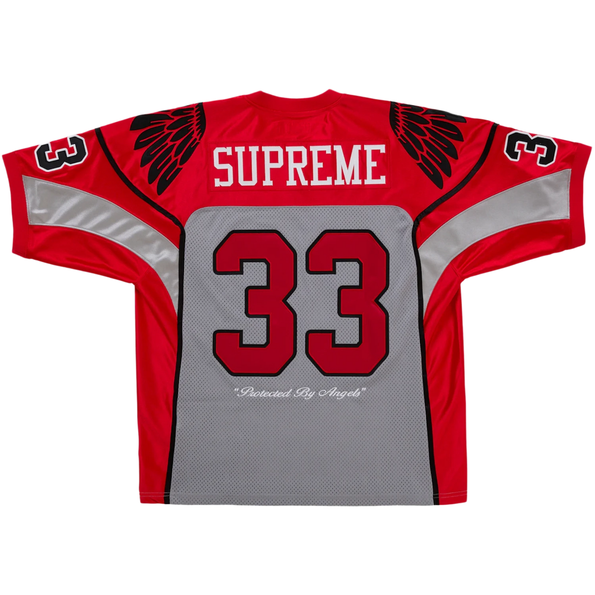 Supreme 'Wings' Grey and Red Football Jersey