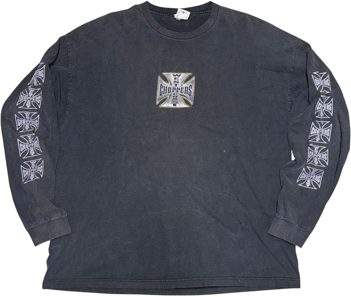 West Coast Choppers 'Flame Bike' Vintage Black Longsleeve Tee