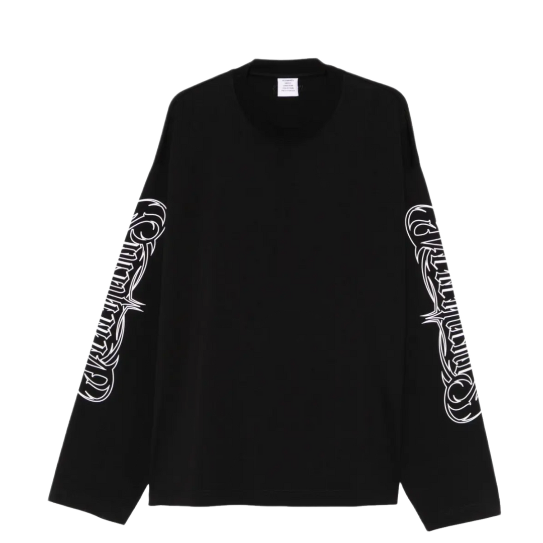 Vetements 'Arm Logo Script' Black Longsleeve