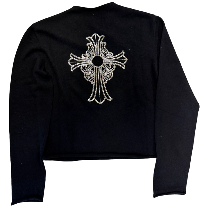 Chrome Hearts ' Floral Cross Rhinstone' Cashmere Longsleeve