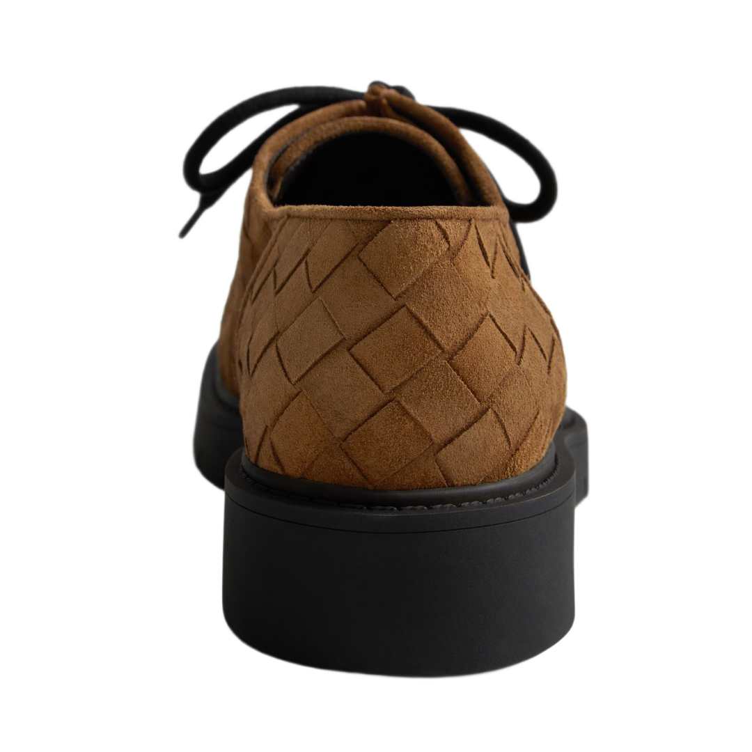 Bottega Veneta 'Brown Intrecciato' Haddock Lace-Up Shoes