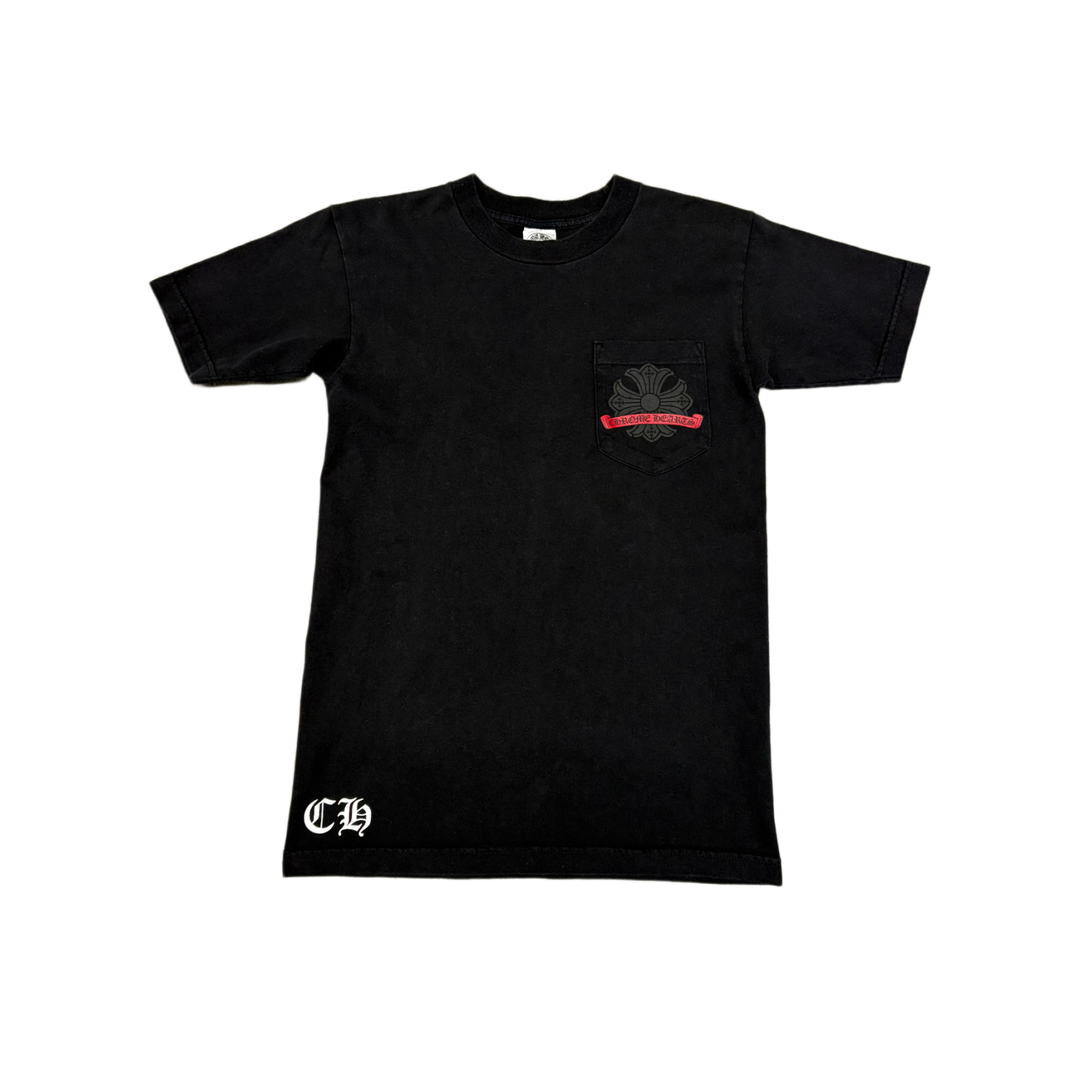 Chrome Hearts Vintage 'Red Scroll Horseshoe' Black Tee