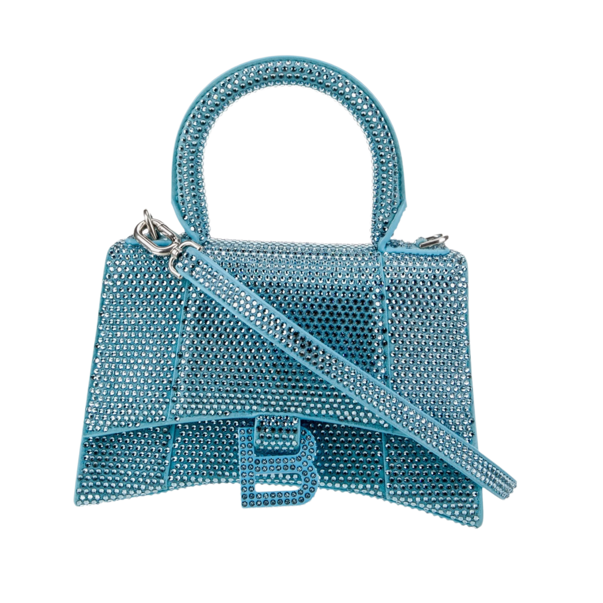 Balenciaga Hourglass XS 'Blue Crystal' Leather Handbag