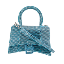 Balenciaga Hourglass XS 'Blue Crystal' Leather Handbag