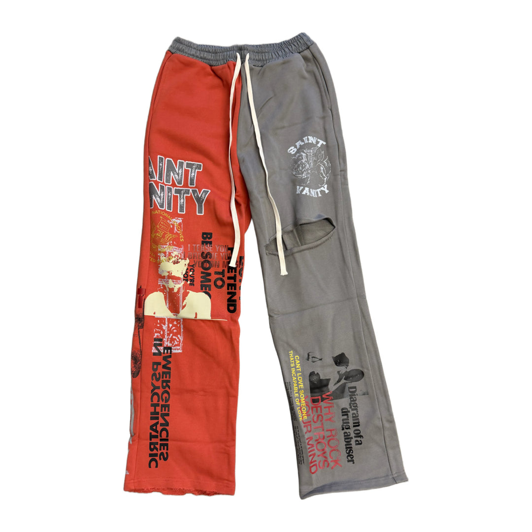 Saint Vanity 'Orange/Grey' Sweatpants