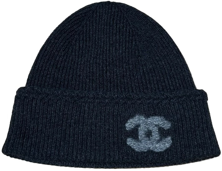 Chanel 'Black/Grey' Cashmere Cloche Beanie