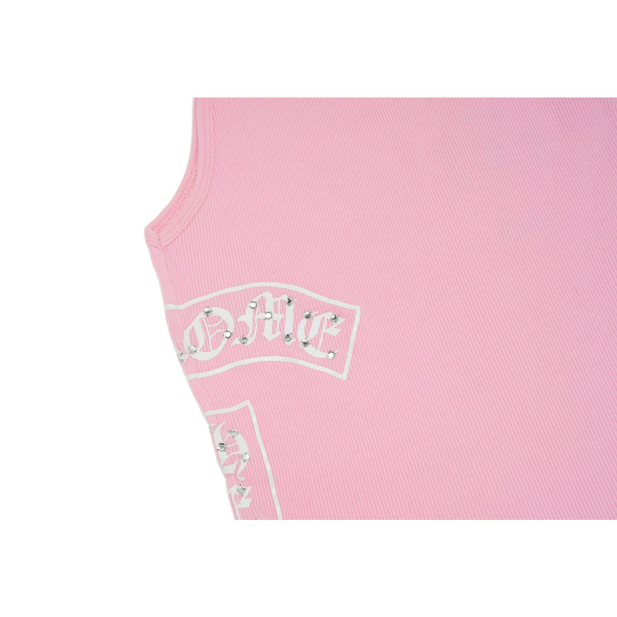 Chrome Hearts Vintage Women's 'Pink' Studded Cross T Bar FUCK YOU Tank Top