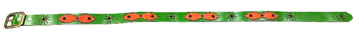 Studded 'Peach Leather/ Black Gem Sun' Green Belt