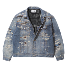 Supreme MM6 Maison Margiela 'Washed Indigo' Distressed Selvedge Denim Jacket
