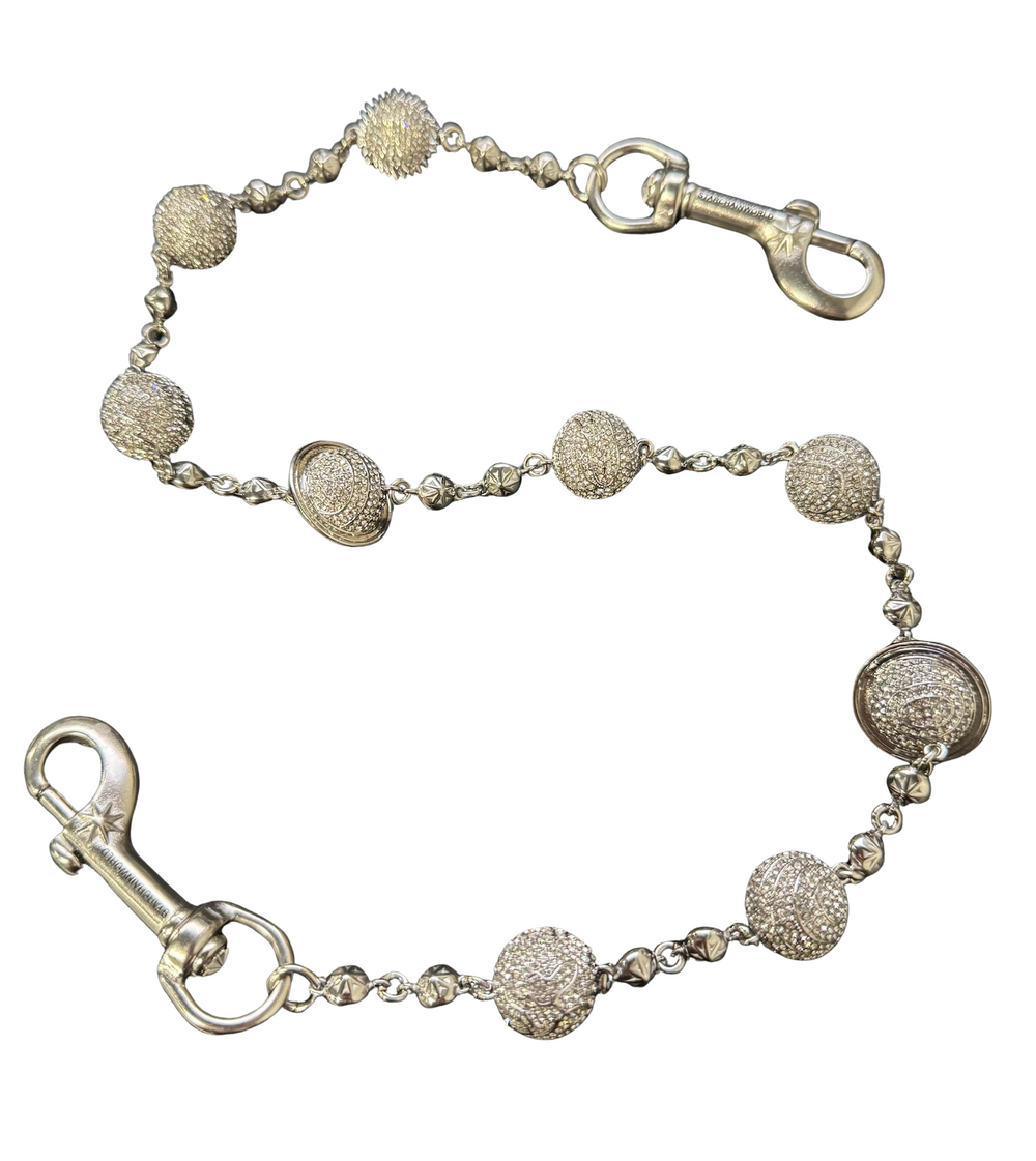 Starchain World 'Solar System' 26.5in Starball Silver Wallet Chain