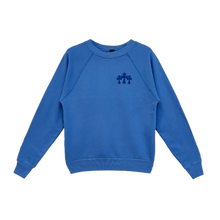 Chrome Hearts Women's 'Blue' Flocked Triple Cross CH Crewneck