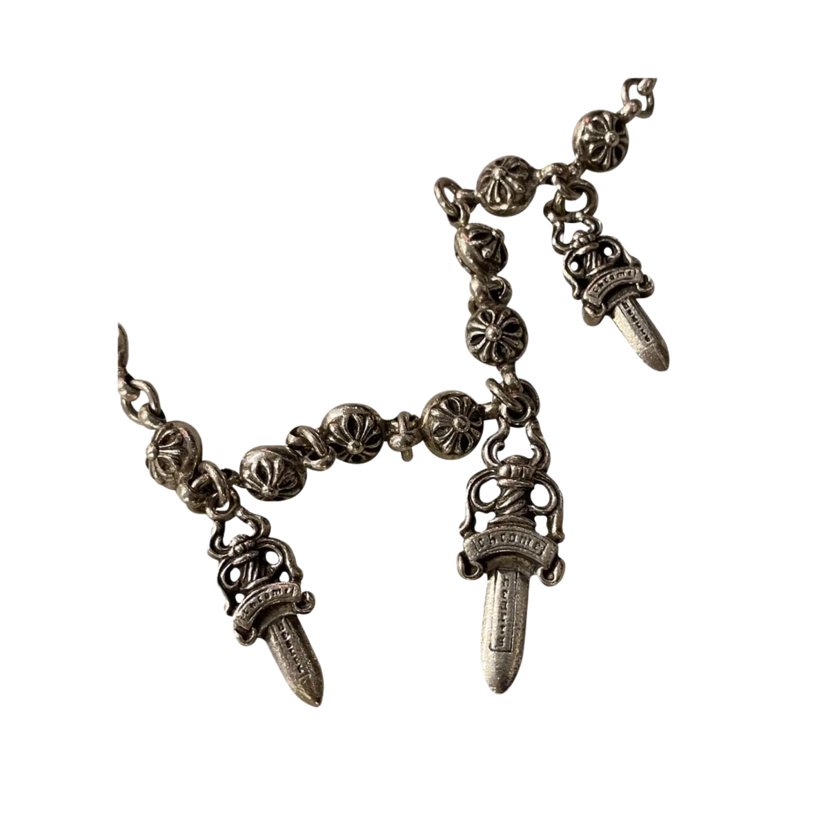 Chrome Hearts 'Silver' Dagger Pendant Wallet Chain