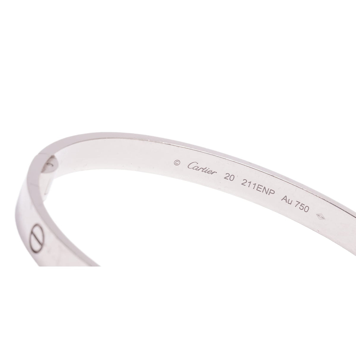 Cartier 'White Gold' 21cm Love Bracelet