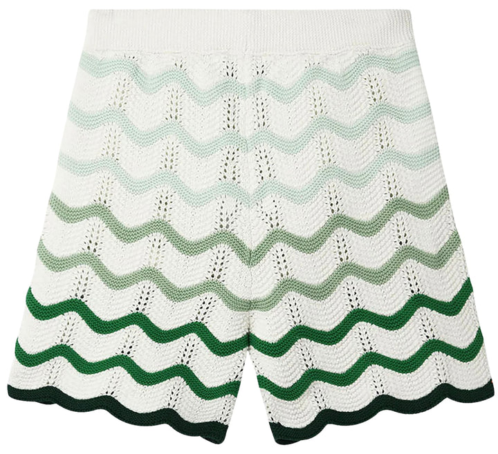 Casablanca 'Green Gradient' Wave Knit Shorts