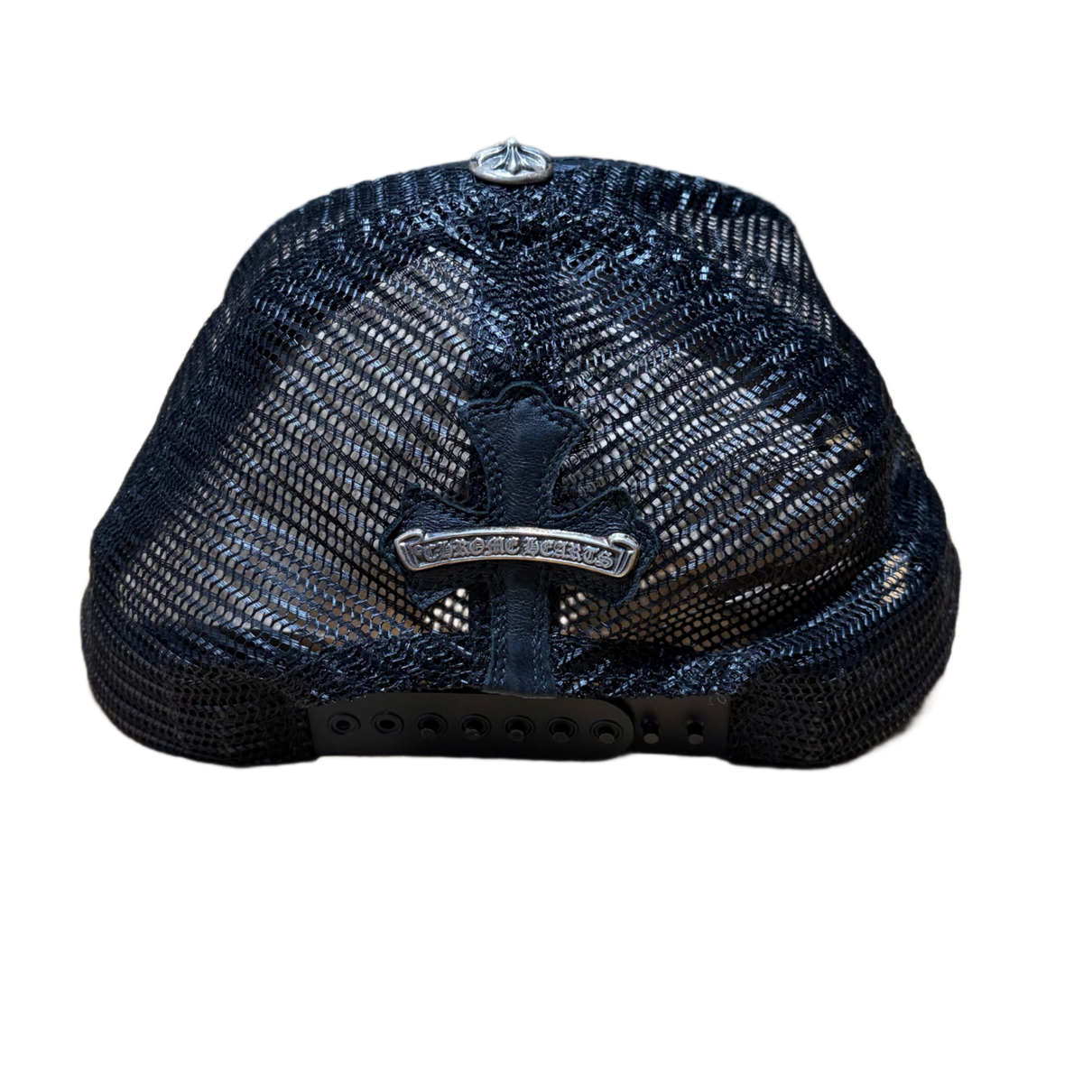 Chrome Hearts 'Black' Leather Plus Cross Hat