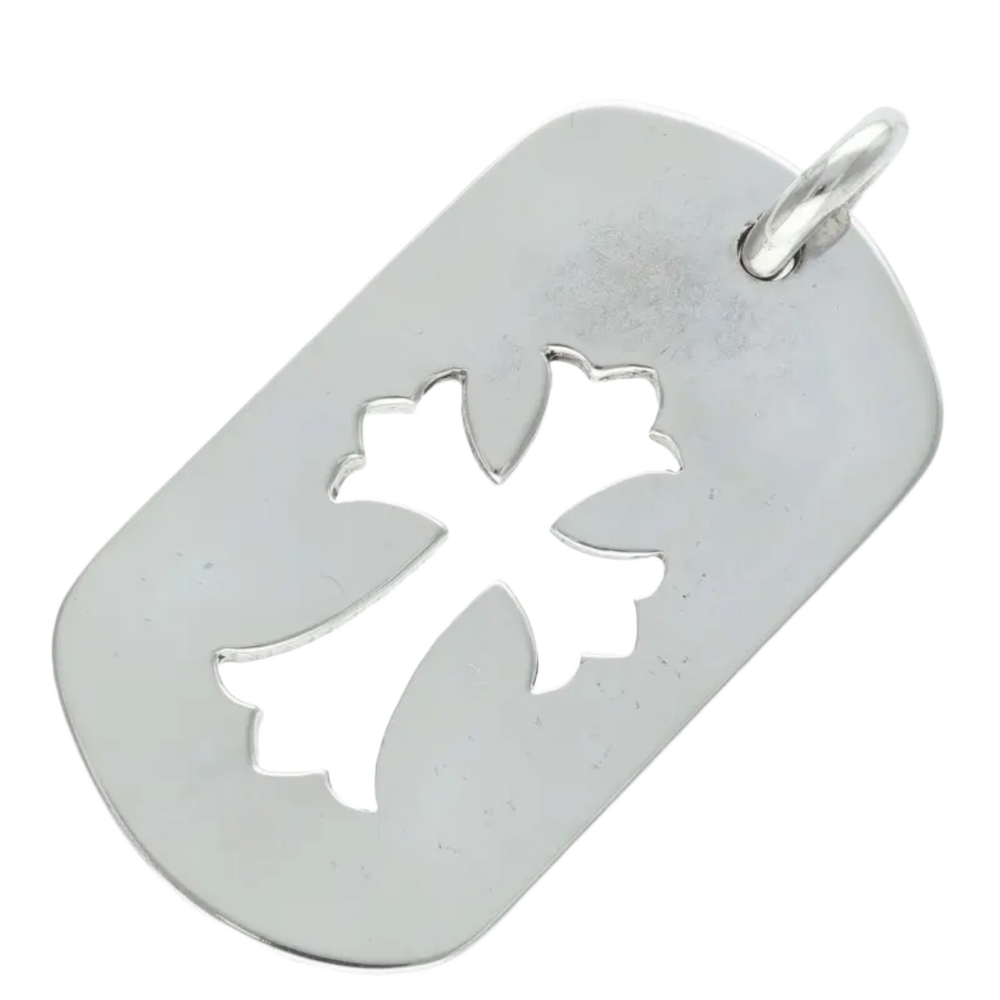 Chrome Hearts 'Silver' Cross Cut Out Dog Tag Necklace