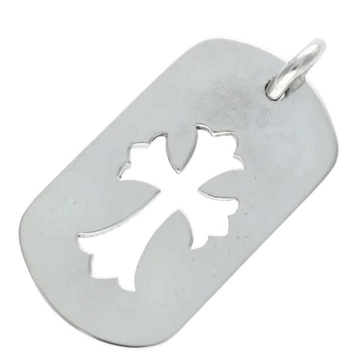 Chrome Hearts 'Silver' Cross Cut Out Dog Tag Necklace
