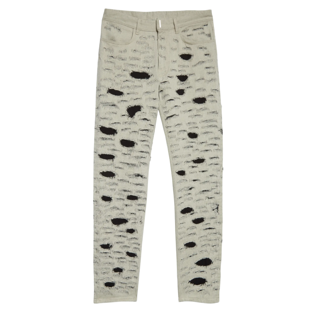 Givenchy Disney '101 Dalmatians' White Distressed Jeans