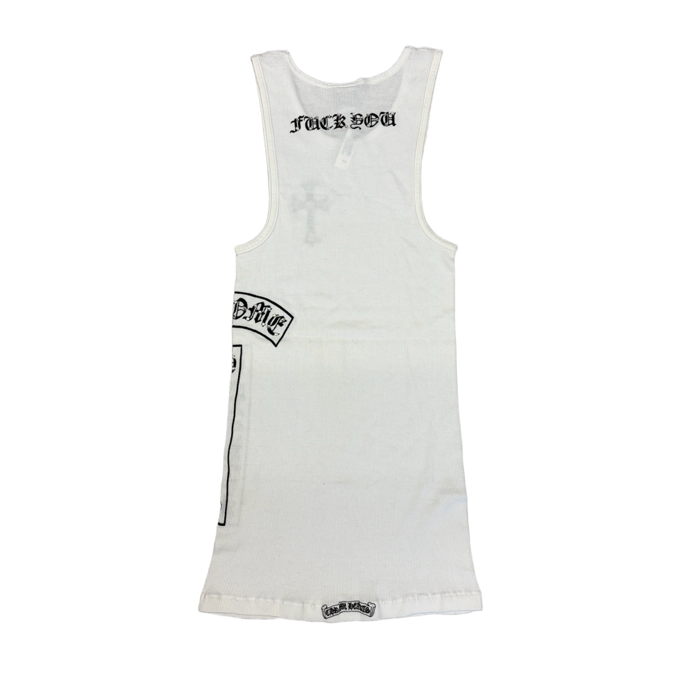Chrome Hearts Vintage White 'Studded Cross T Bar' Tank Top