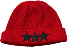 Chrome Hearts 'Triple Star Patch' Red Knit Beanie