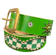 Studded 'Green Checkered/Sun Gem' Green Belt