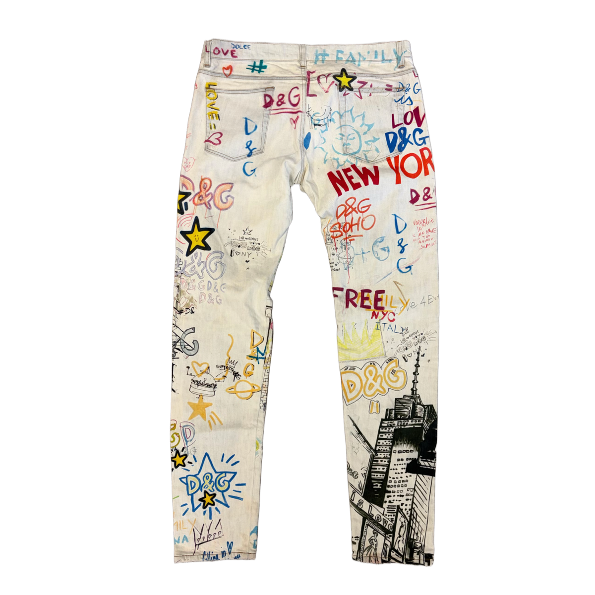 Dolce & Gabbana 'Graffiti' Print Vintage Jeans