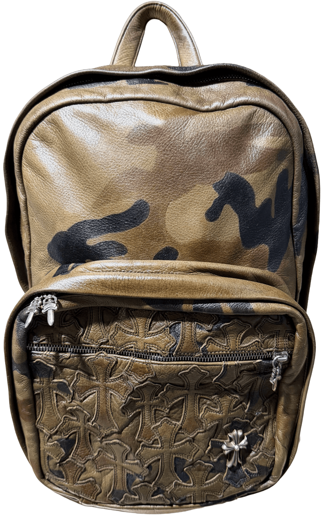 Chrome Hearts 'Camo Cemetery' Leather Cross Patch 7th Grade Backpack