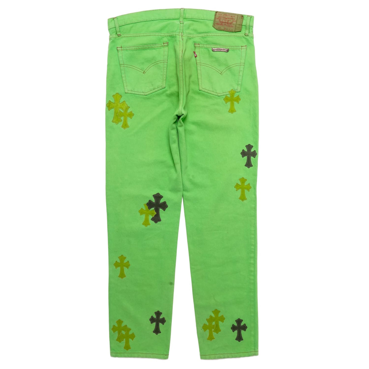 Chrome Hearts 'Green' 29 Patch Jeans