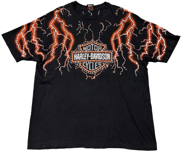 Harley Davidson 'Jackson Orange Voltage' Rhinestone Vintage Tee