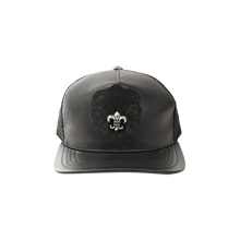 Chrome Hearts 'Black' Fleur De Lis Leather Trucker Hat