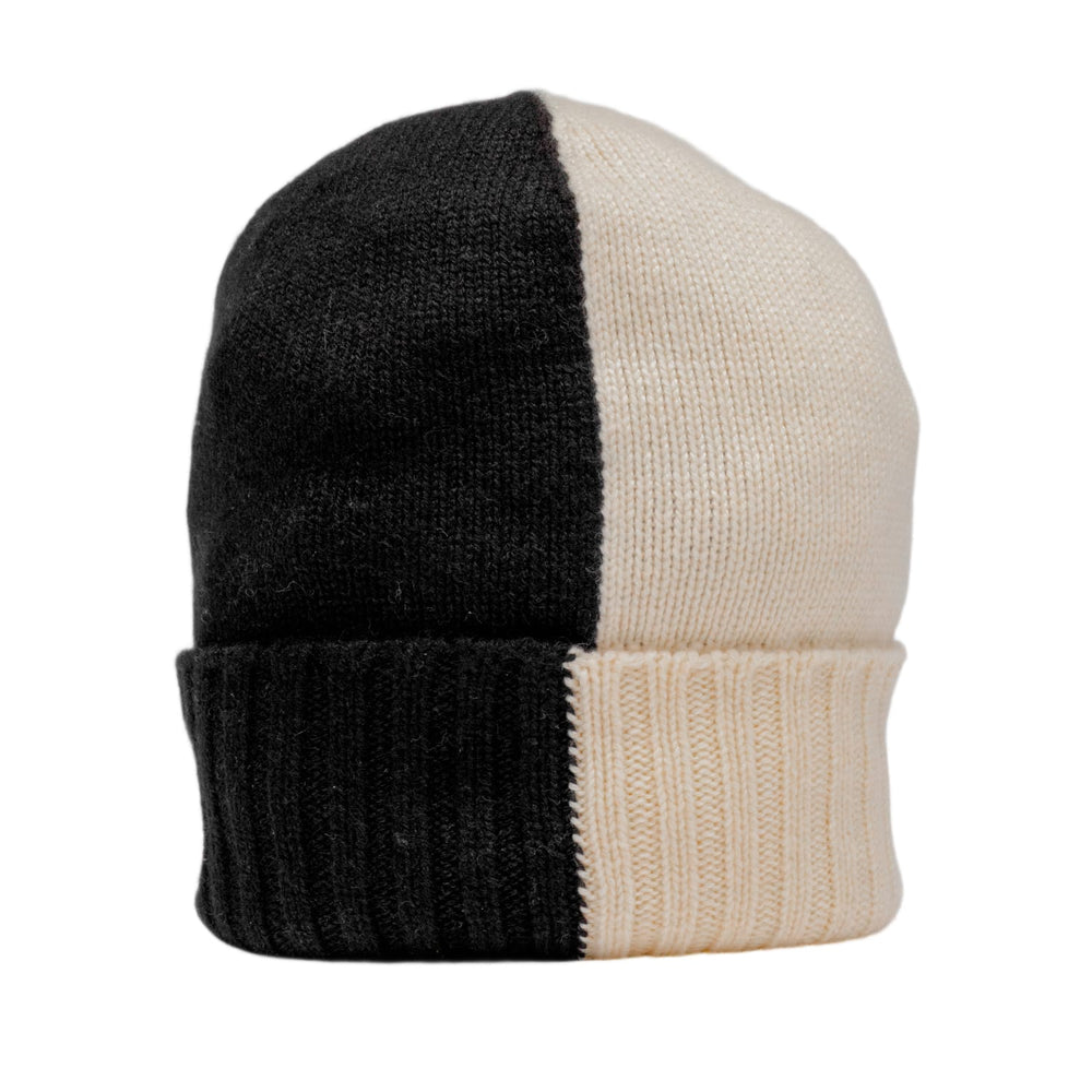 Chanel 'Half Black Half Ecru' Cashmere CC Beanie