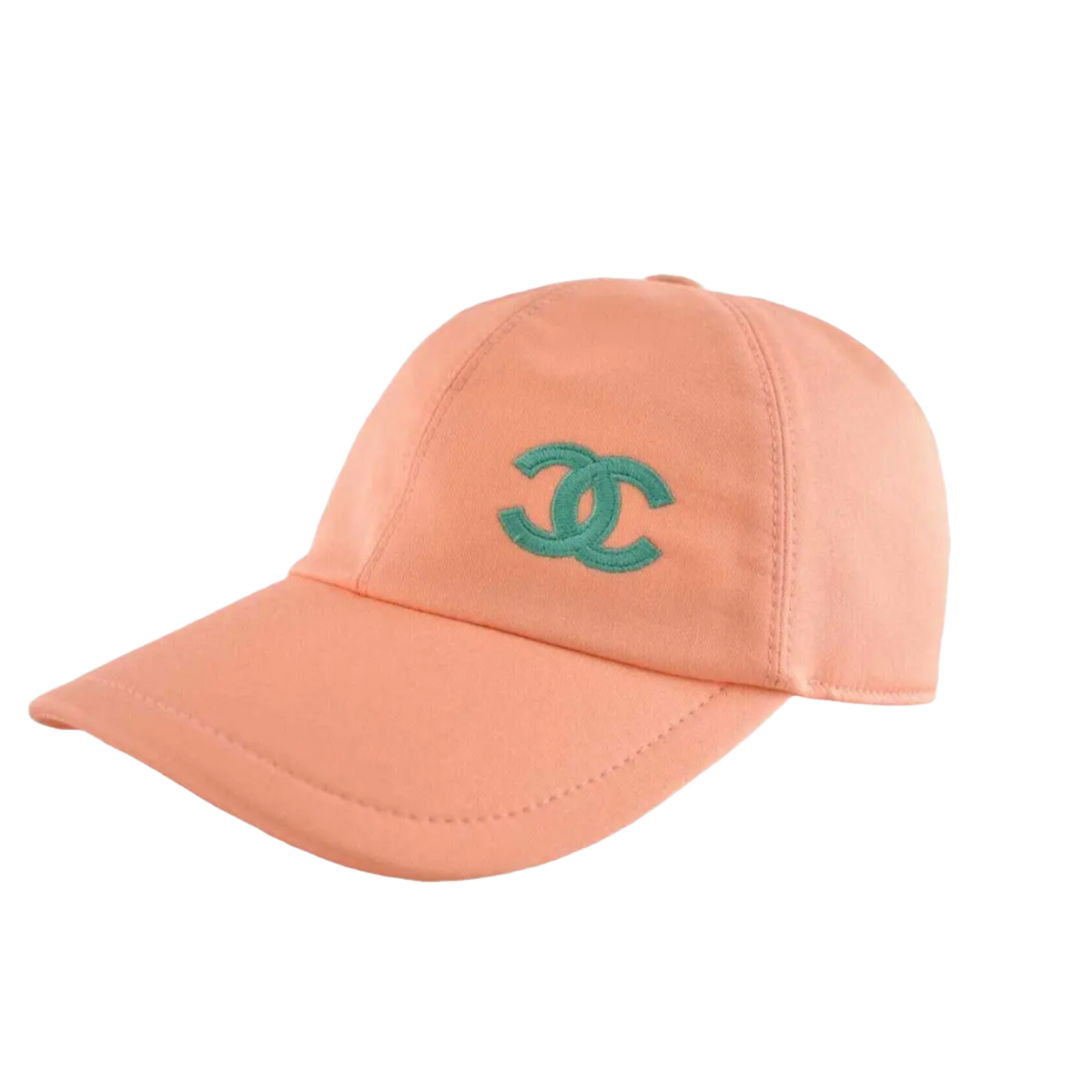 Chanel 'Orange & Turqoise' CC Logo Baseball Hat