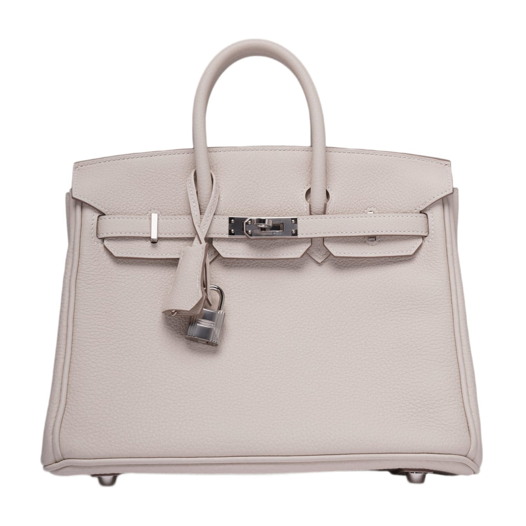 Hermès 'Craie Togo' Palladium Hardware Birkin 25 Bag